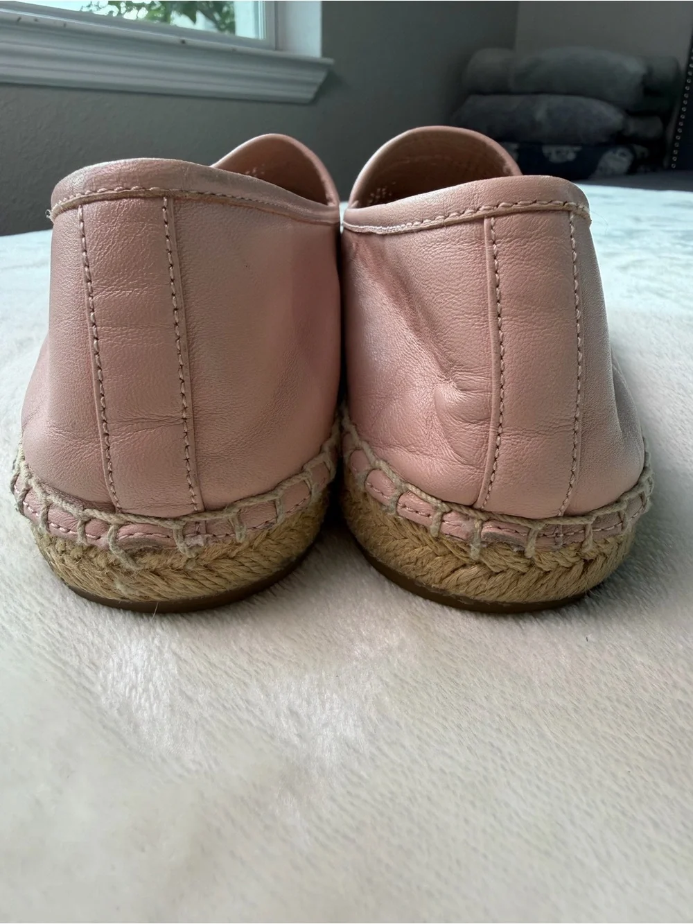Tory Burch Perforated Double T Logo Leather Espadrilles